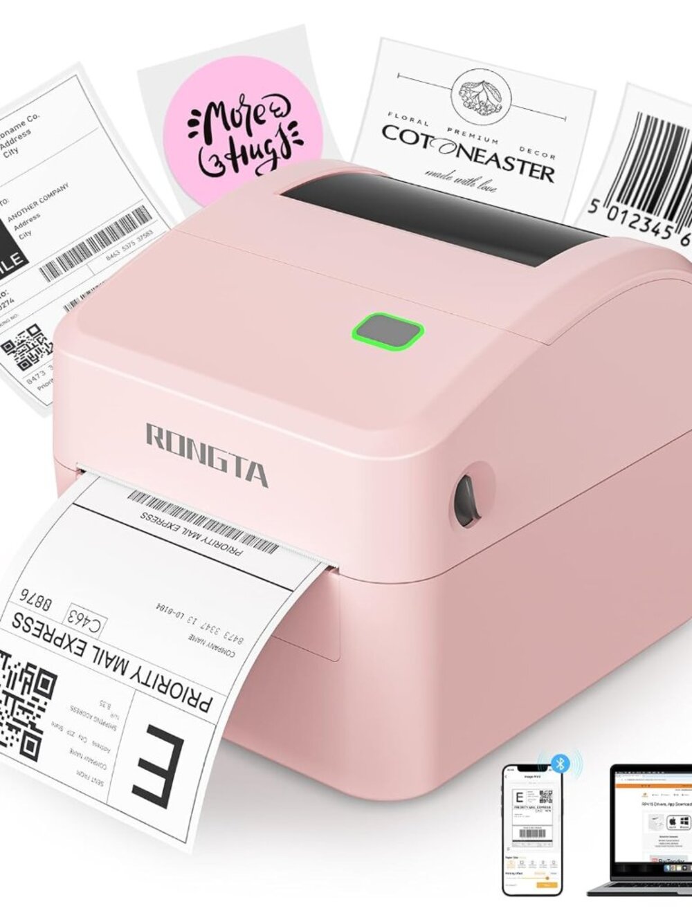 4x6 Bluetooth Shipping Label Printer - Thermal Label Printer for Shipping Packag